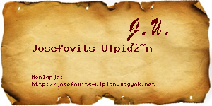 Josefovits Ulpián névjegykártya